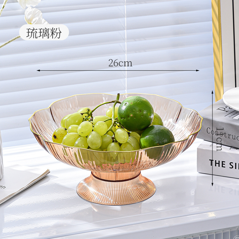 Living Room Fruit Plate Snack Dried Fruit Plate Base Draining Tray High Leg Candy Plate Fruit Swing Plate Storage Dim Sum Plate Fruit Basket