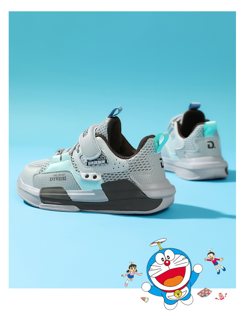 哆啦a梦童鞋2022春夏季休闲透气运动板鞋学生网面男童跑鞋kh601款