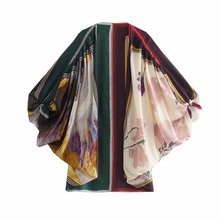 欧美风春夏新款彩色印花和服式蝙蝠袖外衣防晒衣女式外套36127961