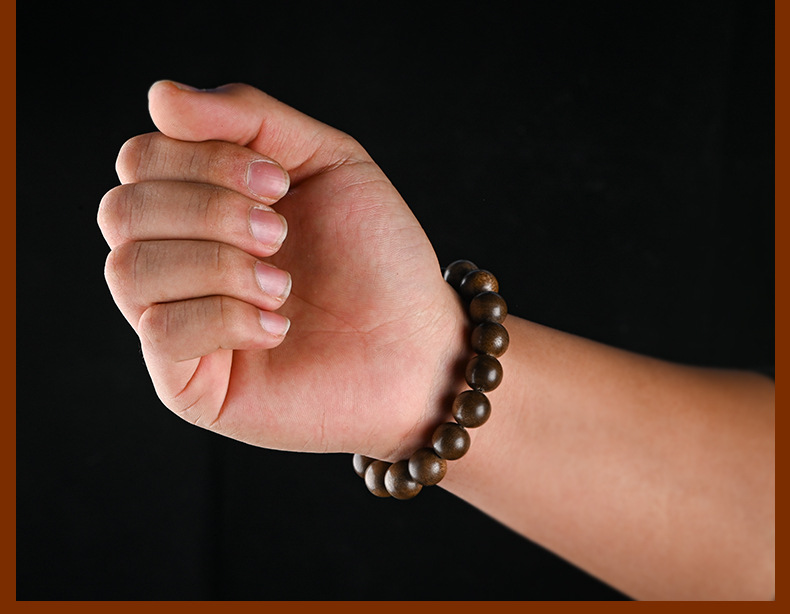 印尼加里曼丹沉香单圈手串12mm男士复古文玩香木质佛珠佛系手链女