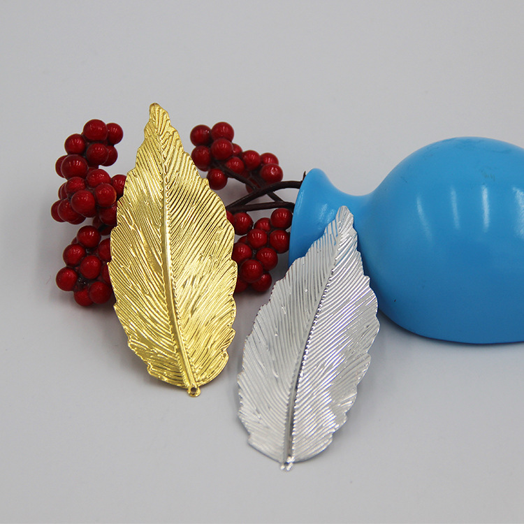 厂家直供新款铁片长树叶装饰画相框配件 古风头饰创意工艺品饰品