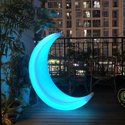 创意led户外发光月亮秋千 网红打卡道具单人吊篮庭院秋千吊椅