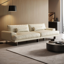 PAULJOHN意式极简全真皮沙发大小户型客厅现代轻奢悬浮羽绒皮沙发