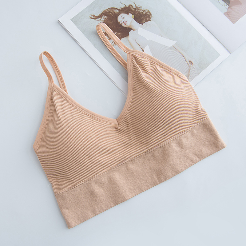 Foreign Trade Popular Style Big U Sports Back Shaping Base Sling Underwear Padded Tube Top Anti-Slip Tube Top Underwear Women