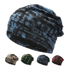 秋冬季套头帽扎染破洞堆堆帽男女夏季透气空调帽户外保暖包头睡帽