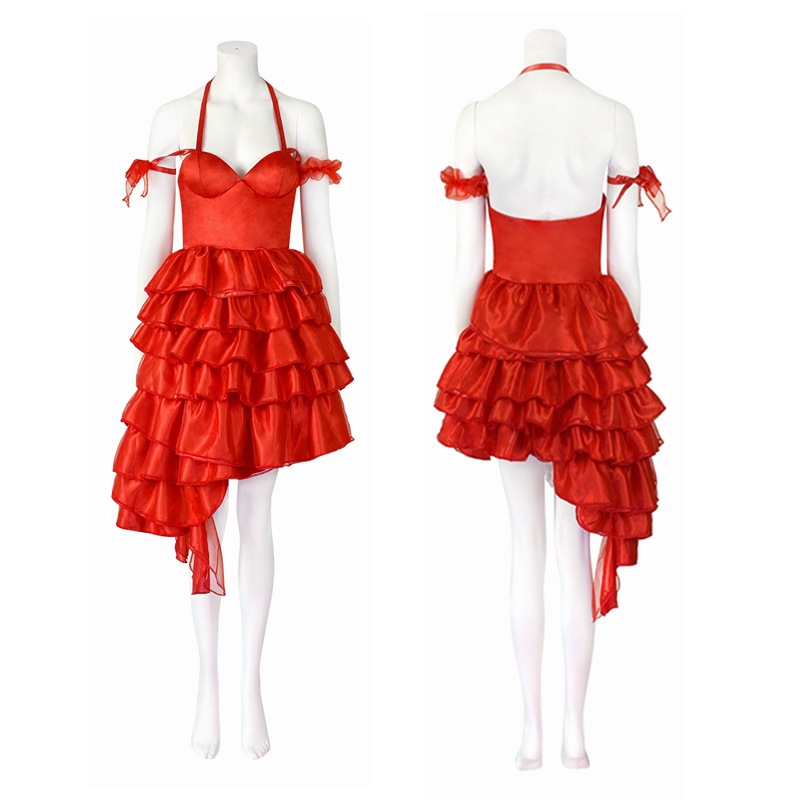 自杀小队2全员集结cos服小丑女哈莉奎茵红色连衣裙cosplay服装