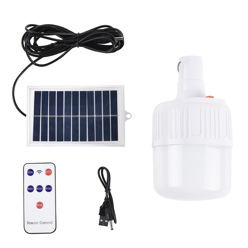 Split Solar Panel Rechargeable LED Bulb Bulb Mobile Night Market Stall Camping Remote Control Lights Tent Light