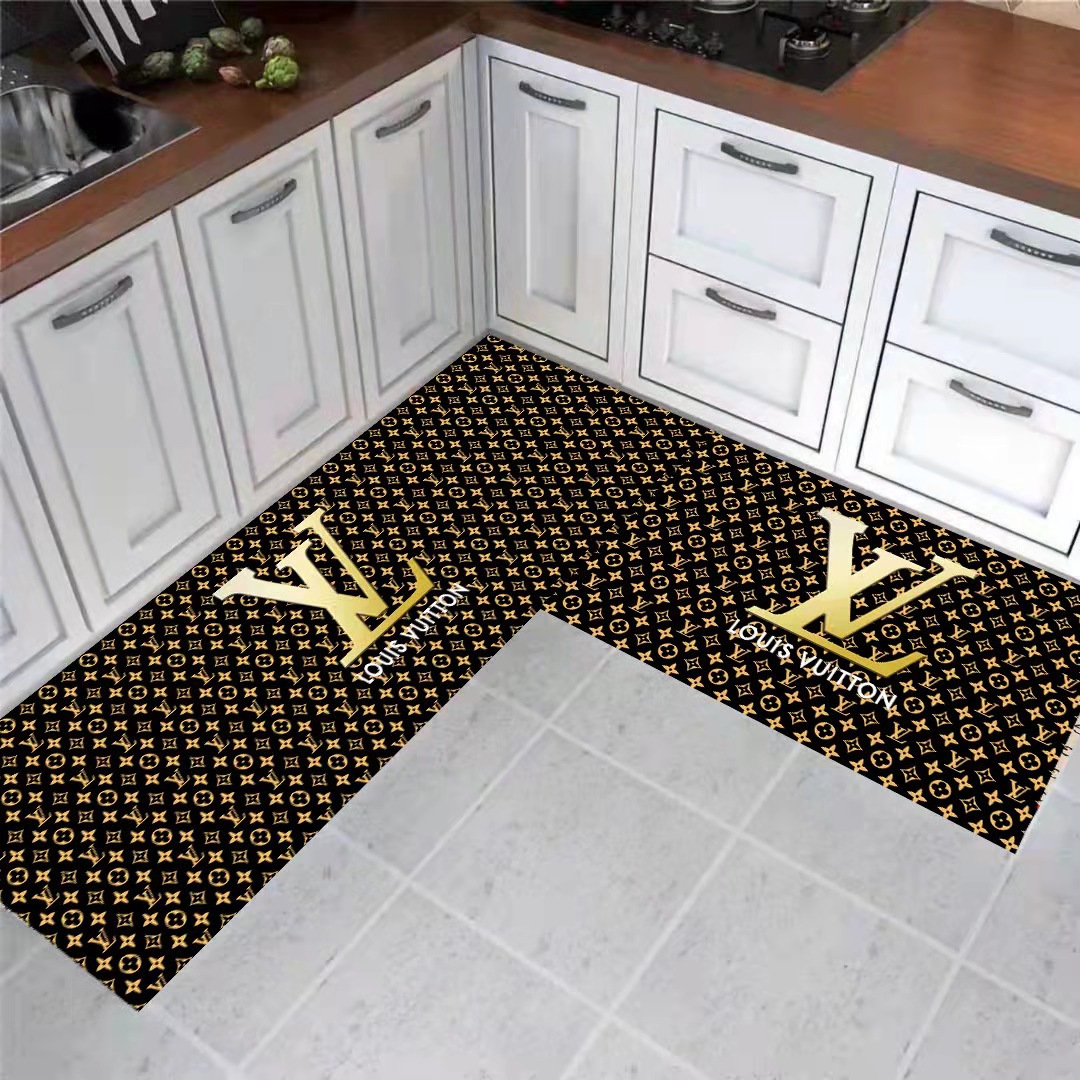 Cross-Border Supply Light Luxury Fashion Brand Entry Floor Mat Kitchen Bathroom Absorbent Oil-Absorbing Non-Slip Floor Mat Living Room Bedroom Carpet