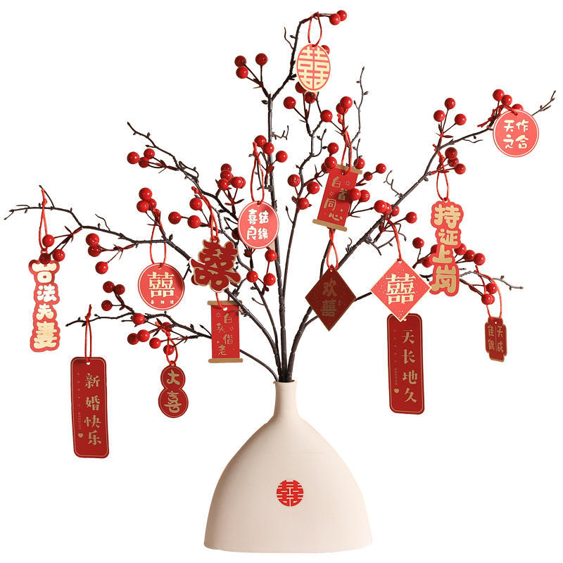 Wedding Decoration Fortune Chinese Hawthorn New Home Moving Ceremony Supplies New Home Living Room Ceramics Vase Decoration