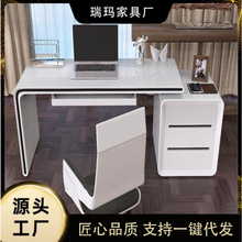 电脑桌台式家用小户型卧室简约烤漆学习办公桌白色笔记本简易书桌