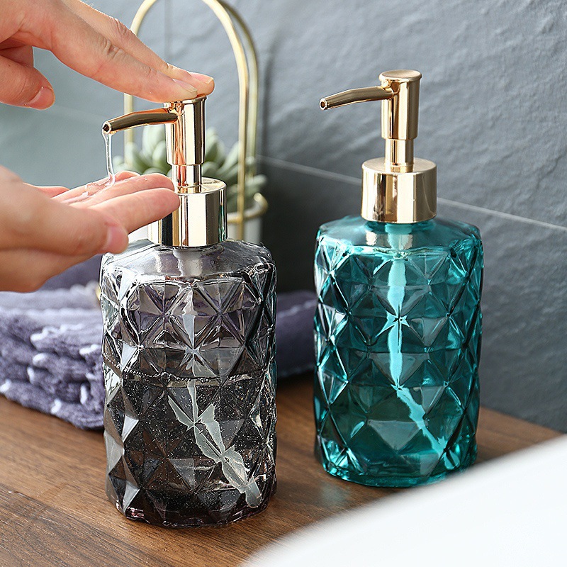 Press Type Hand Sanitizer Bottle Creative Vintage Texture Glass Bottle Shower Gel Shampoo Lotion Bottle Fire Extinguisher Bottles