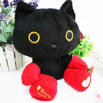 美思礼品卡通30cm可爱靴下猫抱枕42cm雪地猫抱枕创意礼品毛绒玩具