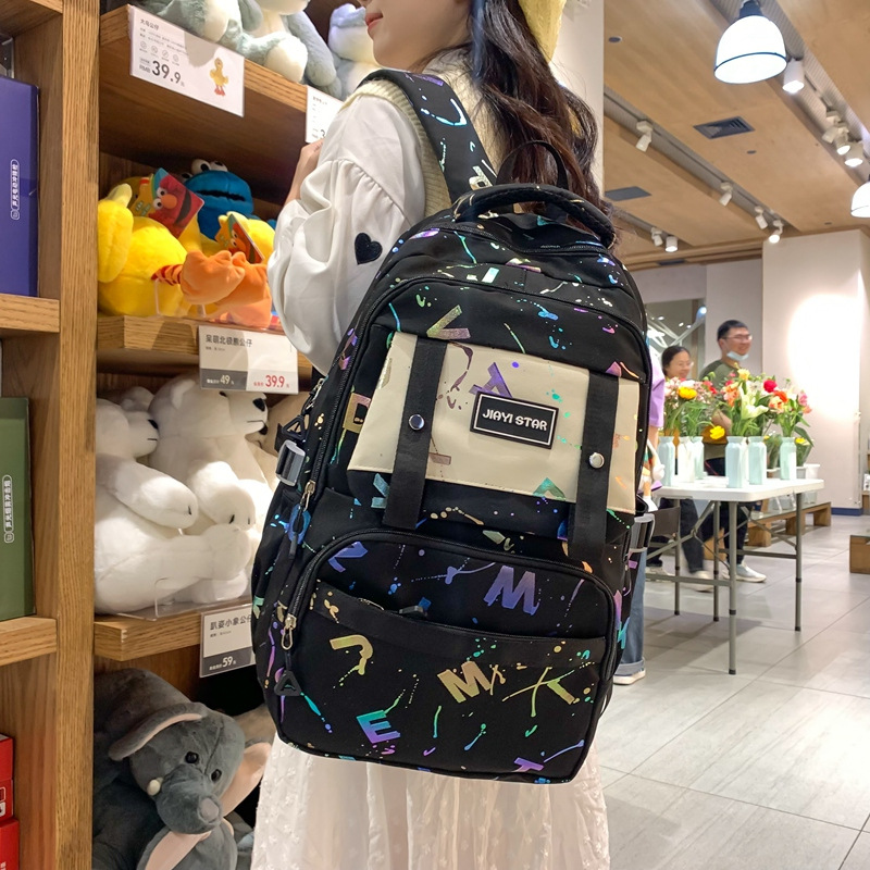 Schoolbag Girls Primary School Students Junior High School Students College Students' Backpack New Cute Multi-Layer Backpack