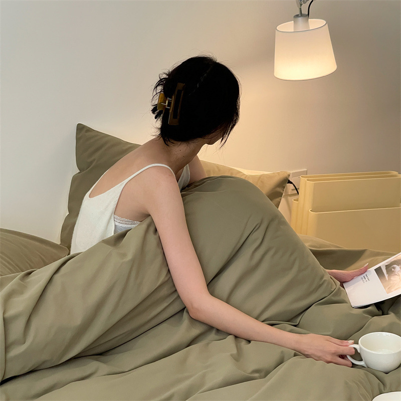 日织西川丨60支A类纯棉活性磨毛四件套全棉斜纹三件套4四季款