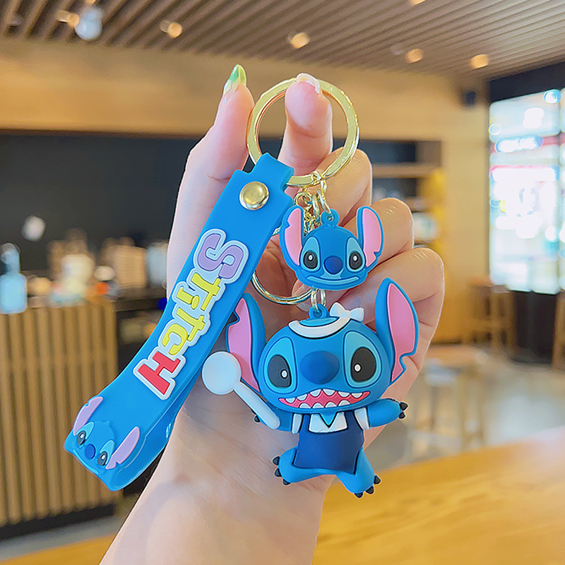 Cartoon Stitch Boys Keychain Ins Trendy High-End Schoolbag Pendant Doll Key Pendants Creative Key Chain