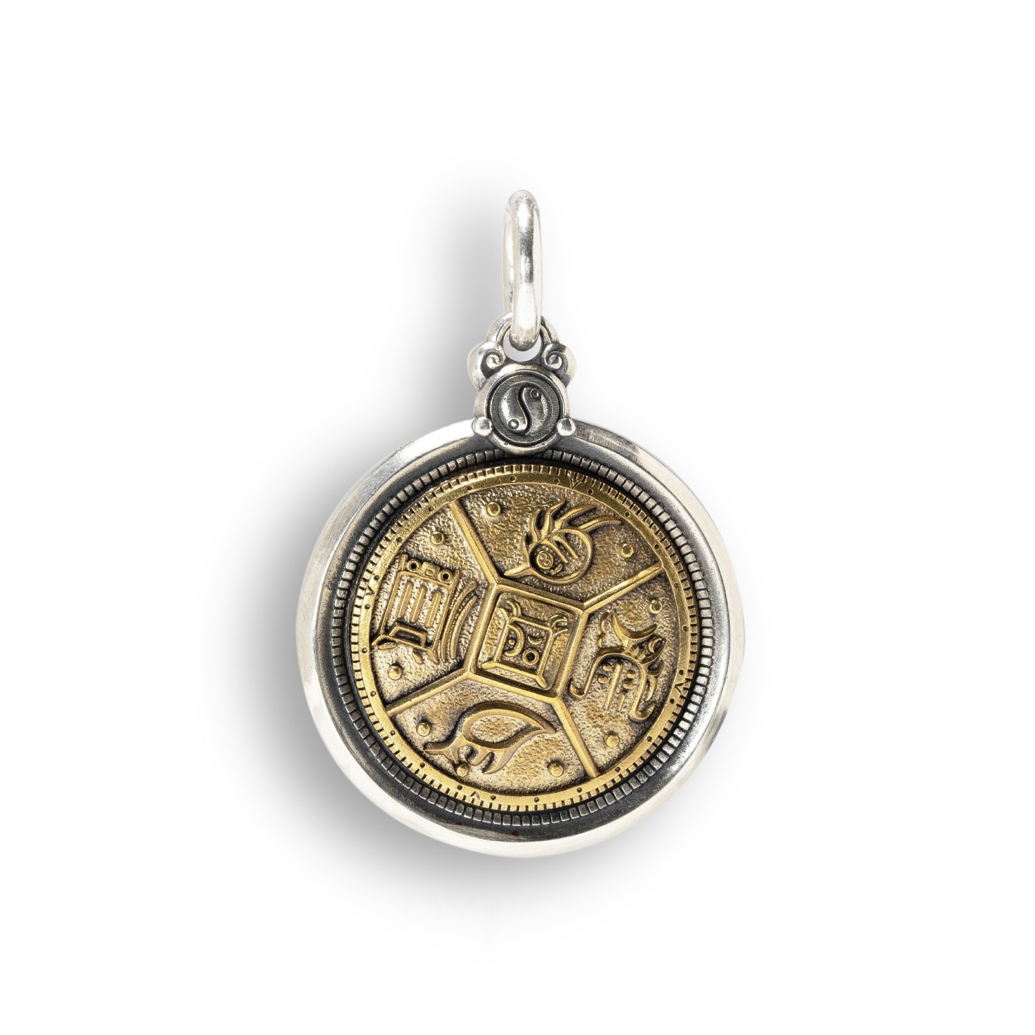 七尚泰银五岳真形图护身符吊坠挂件 可旋转 国潮复古小众高级感