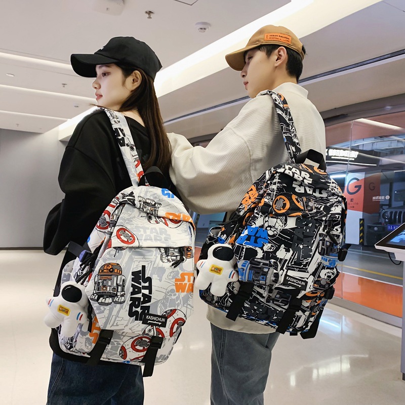 Schoolbag Female Junior High School Student High School Student 2022 New Boys College Student Ins Trendy Cool Graffiti Backpack Backpack