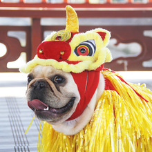 猫咪狗狗服装节日衣服新年装法斗舞狮装中国风复古喜庆装扮变身