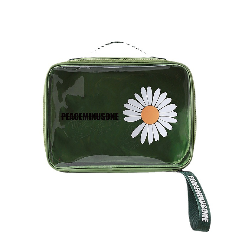 Internet Celebrity Korean Style Little Daisy Waterproof Cosmetic Bag Large Capacity Travel Travel Storage Bag Multifunctional Portable Toiletry Bag