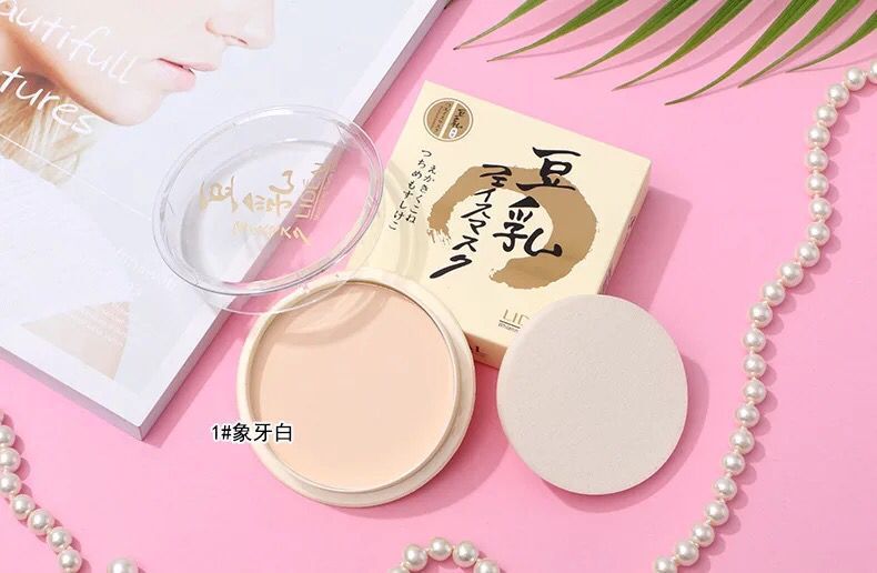 国货彩妆 灵点lideal紧肤焕彩修颜豆乳粉饼平价粉饼