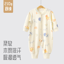 新生儿衣服春秋季宝宝连体衣木浆棉秋装婴儿衣服满月哈衣爬服代发