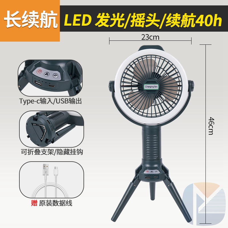 应急充电灯户外强光工地夜市地摊便携停电露营营地led照明投光灯 图片