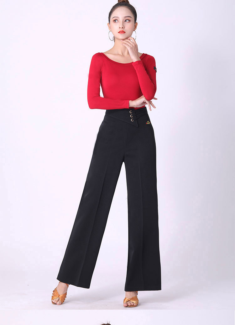 摩登舞裤高腰广场舞裤子伦巴舞服装拉丁舞服国标舞练功服交谊舞裤