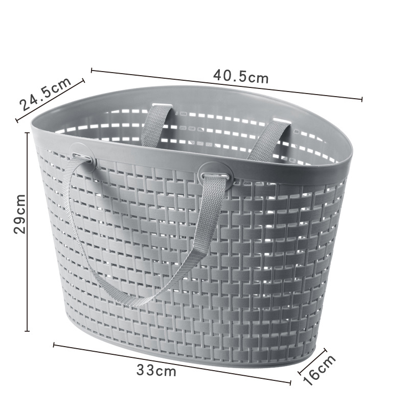 Laundry Basket Plastic Hollow Storage Basket Shopping Basket Dirty Clothes Basket Plastic Portable Laundry Basket Bathroom Laundry Basket