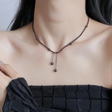 韩国新款水晶串珠项链甜酷辣妹气质项圈女轻奢高级锁骨链网红颈链