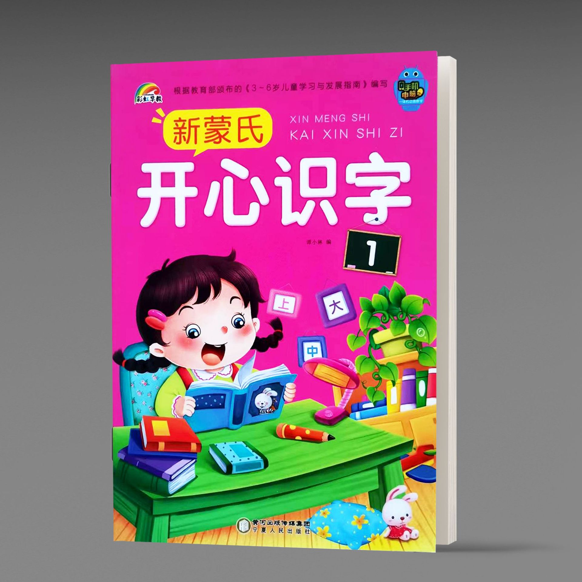 彩虹早教新蒙氏开心识字上册下册幼儿园识字教材全套学前班认字书