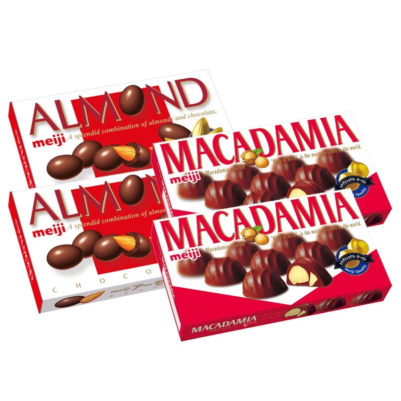 日本进口 meiji明治 macadamia澳洲坚果夹心/ 杏仁夹心巧克力88g