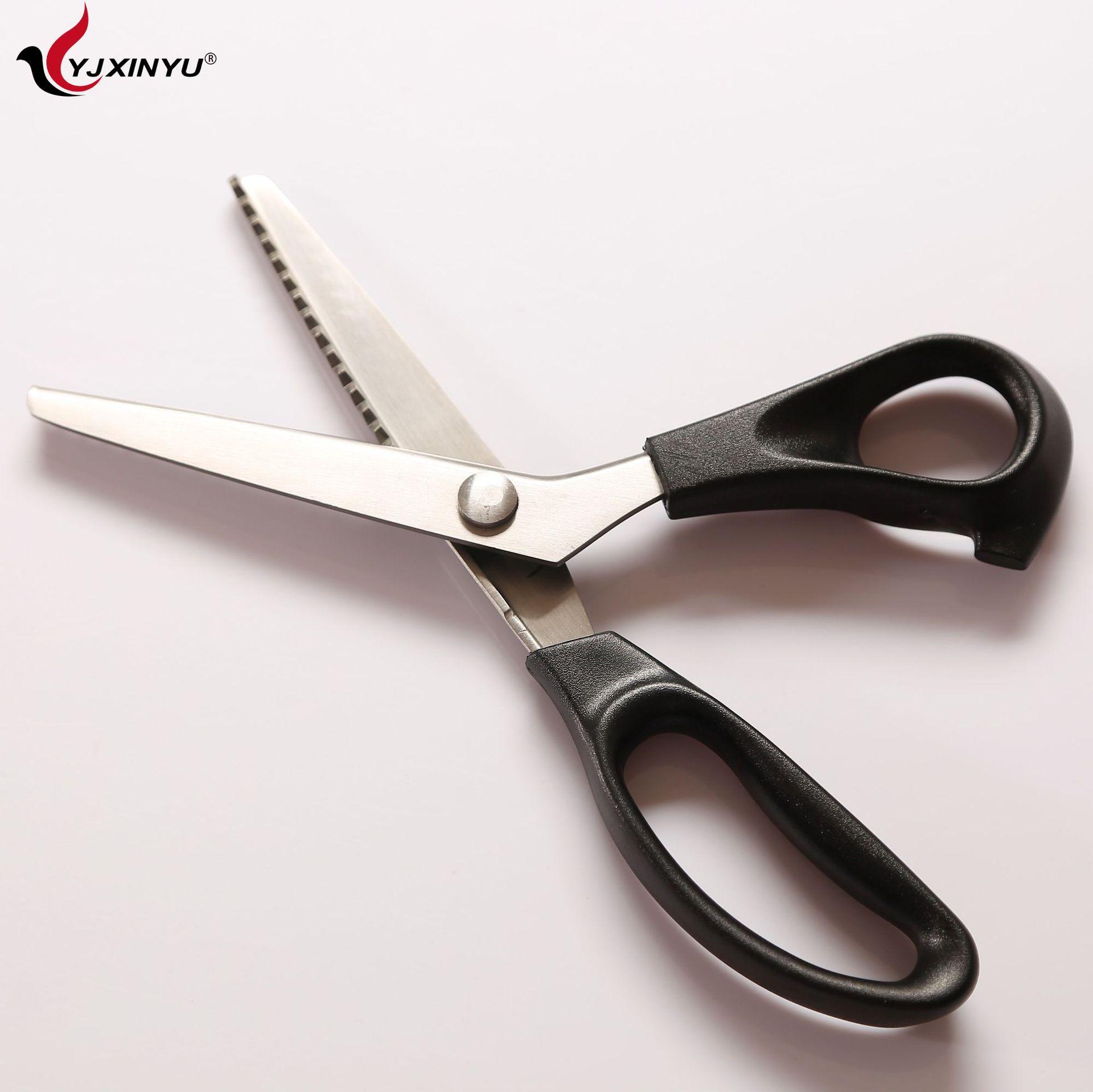 波浪花纹裁缝剪 锯齿牙布剪刀 服装布料花边剪 不锈钢三角剪9寸