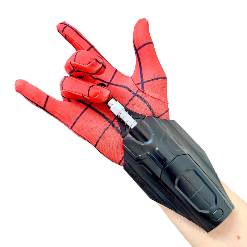 跨境热销蜘蛛侠发射器吐丝真的正版手套自动收线蛛丝吐丝儿童玩具