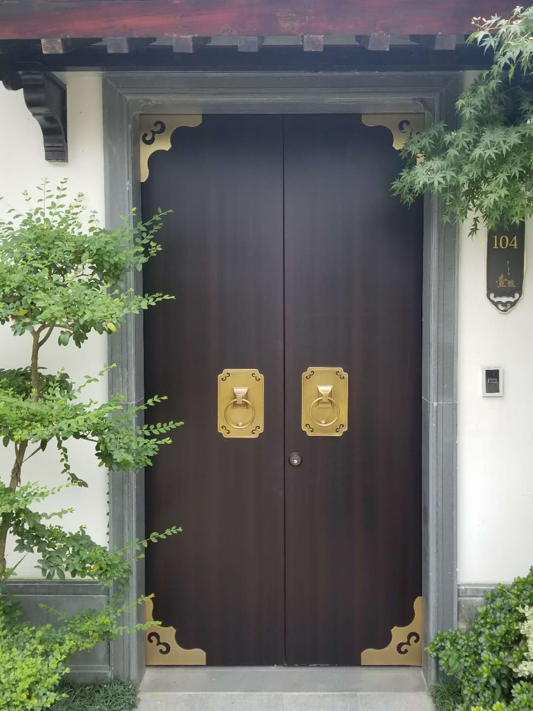 新中式庭院门,院子门,不锈铝板门,定制金属门,防水防晒