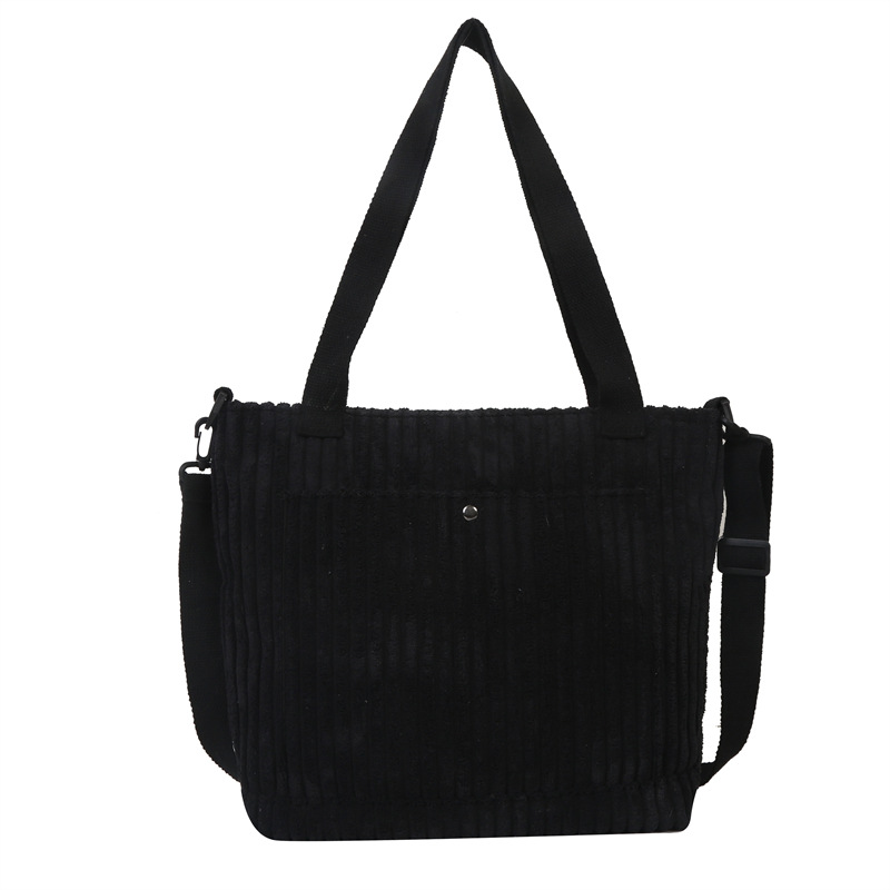 Factory Direct Sales Large Capacity Corduroy Tote Bag Women's 2023 Summer Popular Leisure Plaid Shoulder Messenger Bag