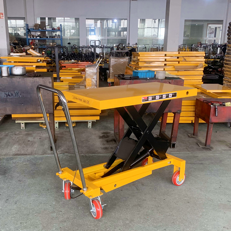 手动平台1吨1米液压升降平台车pt1000a手动升降车升高平板手推车