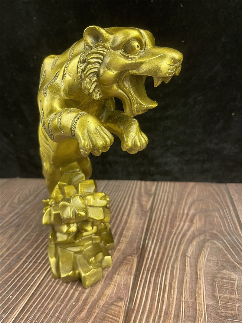 黄铜老虎摆件金钱元宝虎财源虎生肖虎上山虎虎虎生威家居摆件开业