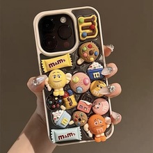 iPhone15Promax适用苹果14卡通款糖果饼干手机壳女13巧克力冰淇淋