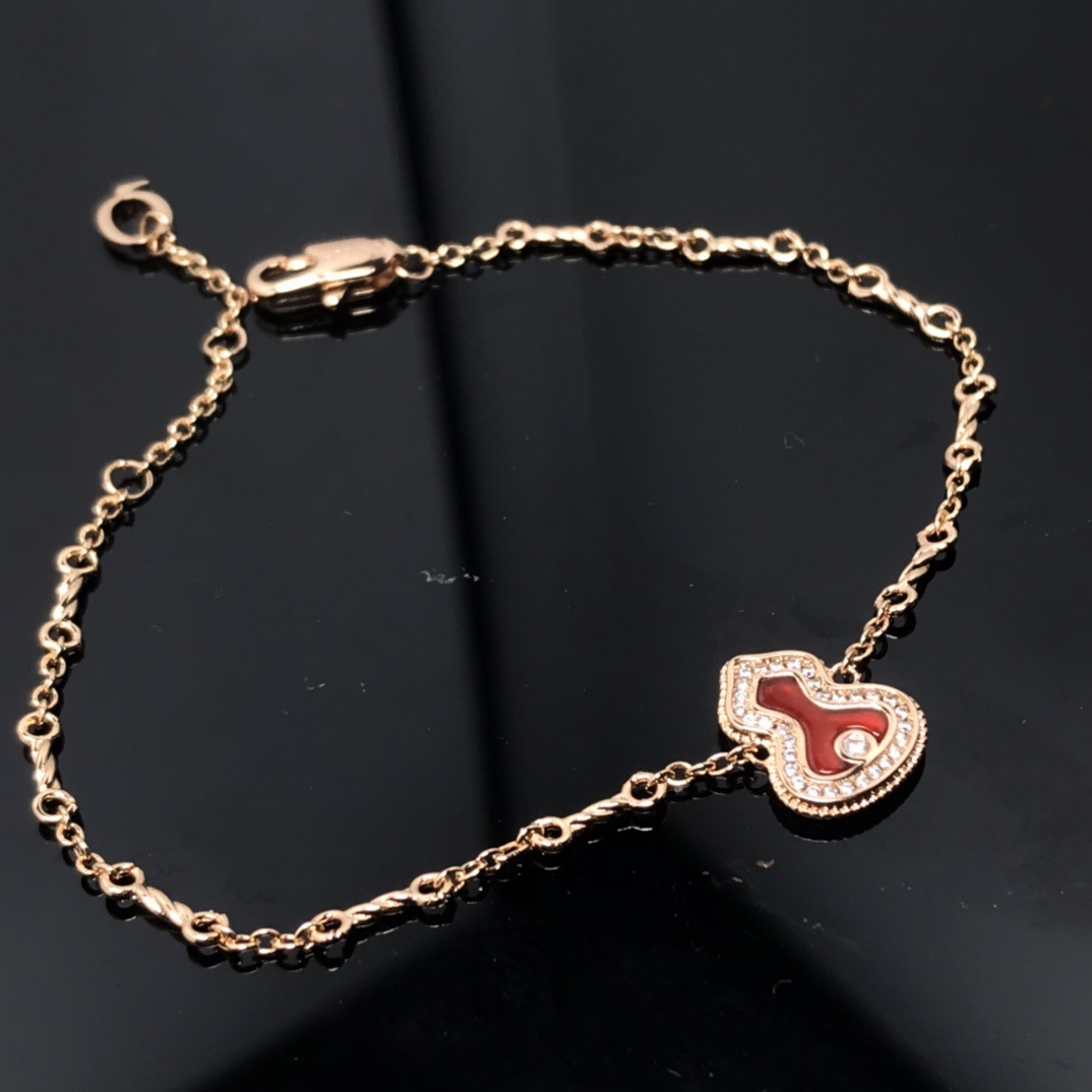 麒麟新款珠边红玉髓葫芦手链女时尚百搭优雅大气天然手饰直播批发