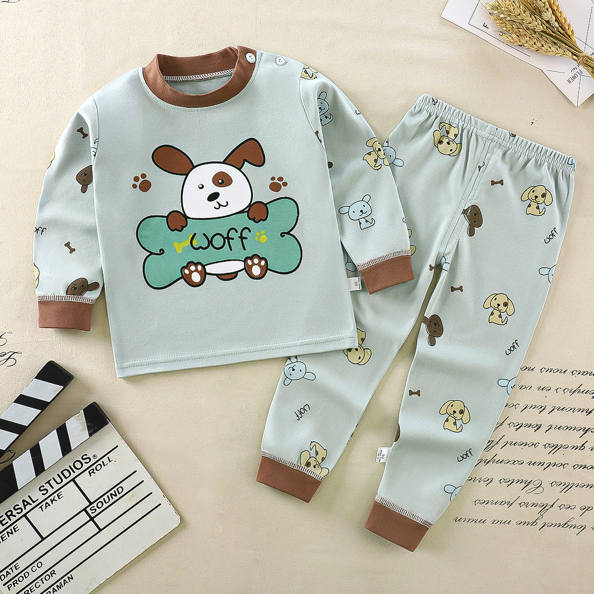 Children's Underwear Suit Cotton Pajamas for Girls Baby Long Johns Top & Bottom Set Cotton Boys' Home Wear Children's Clothing Wholesale