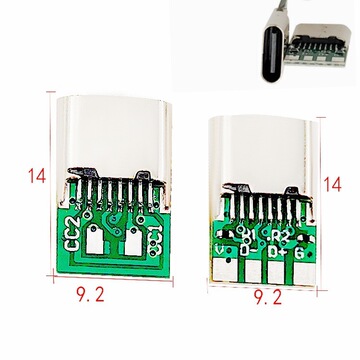 usb typec母座 4 2 6焊点双电阻 diy