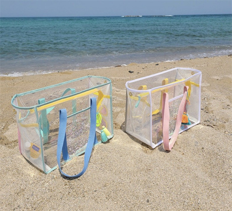 INS Korea Beach Bag Transparent Waterproof Bag Travel Large Capacity Mummy Bag Swim Bag Shopping Portable Pouch