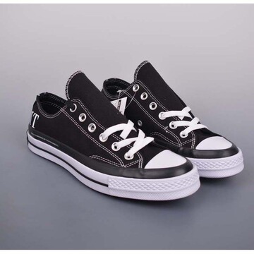新款1970s闪电联名黑色撞色涂鸦低帮女式帆布鞋休闲鞋-阿里巴巴