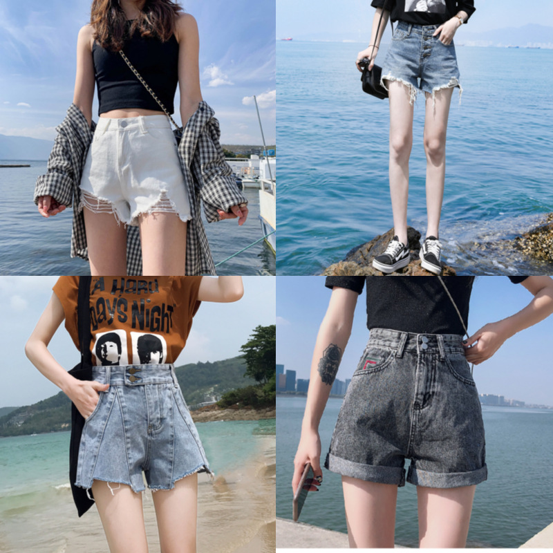 2023 Summer Hot Women's Denim Shorts Slimming and Wide Leg Fashion Trend Fried Street Shorts Manufacturer Direct Wholesale