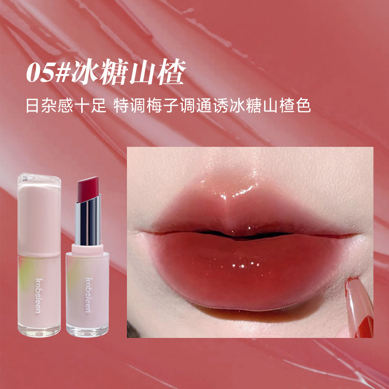 Kobeleen Light-Picking Lipstick Water-Light Mirror Lip Lacquer Nourishing Moisturizing Female White Girl Ins Style Lipstick Generation Hair