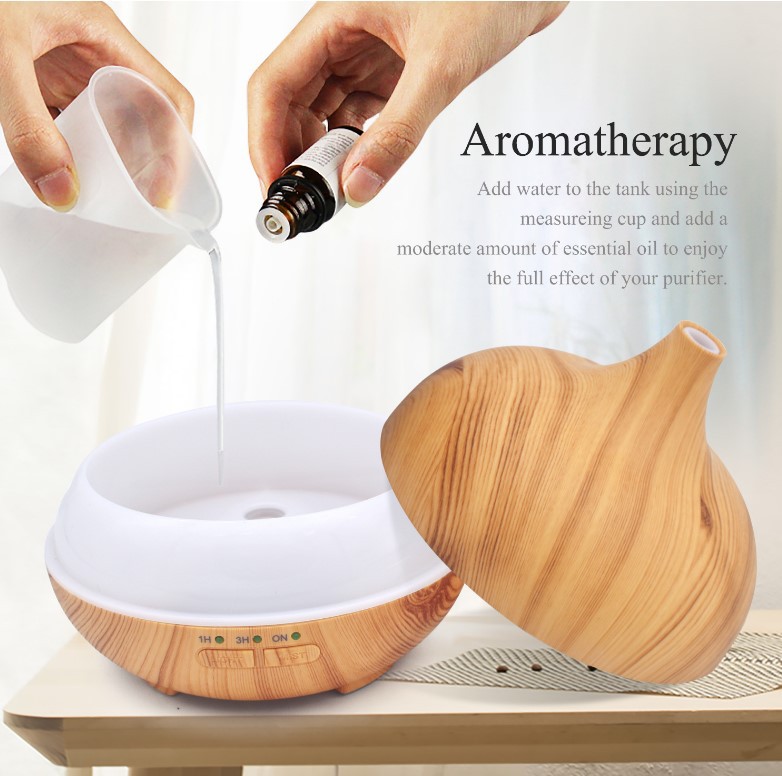 Onion Wood Grain Humidifier Aroma Diffuser Heavy Fog 150ml Ultrasonic Air Clearing Machine