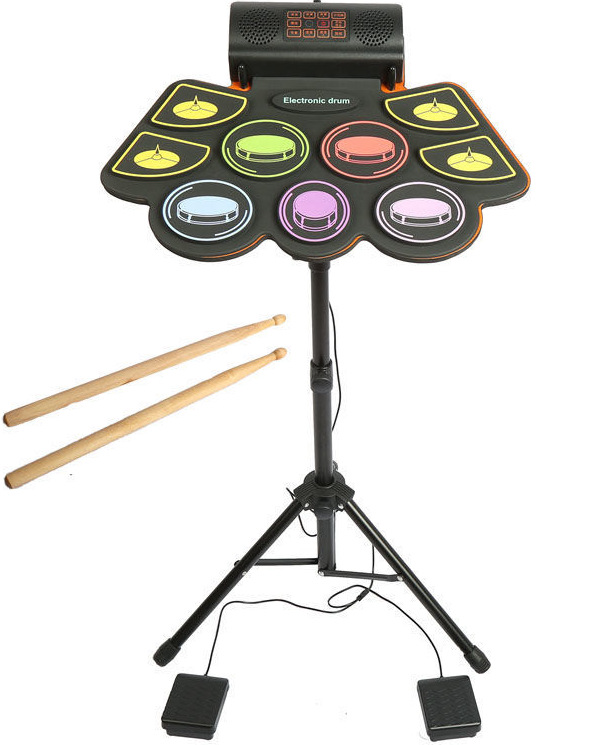 手卷架子鼓 儿童成人初学折叠爵士鼓批发 便携式蓝牙硅胶鼓