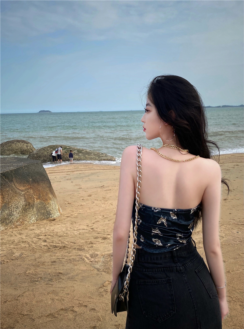 性感 露背 蝴蝶 背心