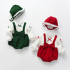 baby Bodysuit Winter clothes Plush Female baby Happy New Year one-piece garment baby full moon princess Western style baby Climbing clothes