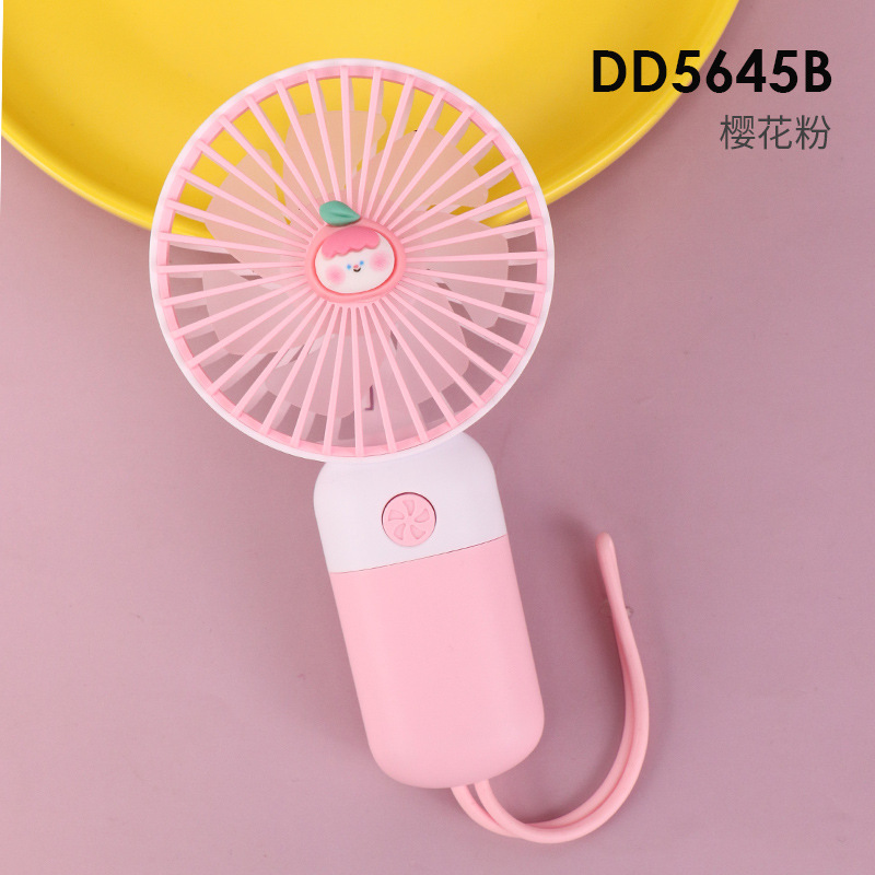 Drip Fan Fruit Cute Baby USB Charging Outdoor Portable Small Handheld Fan with Lanyard Summer Promotion